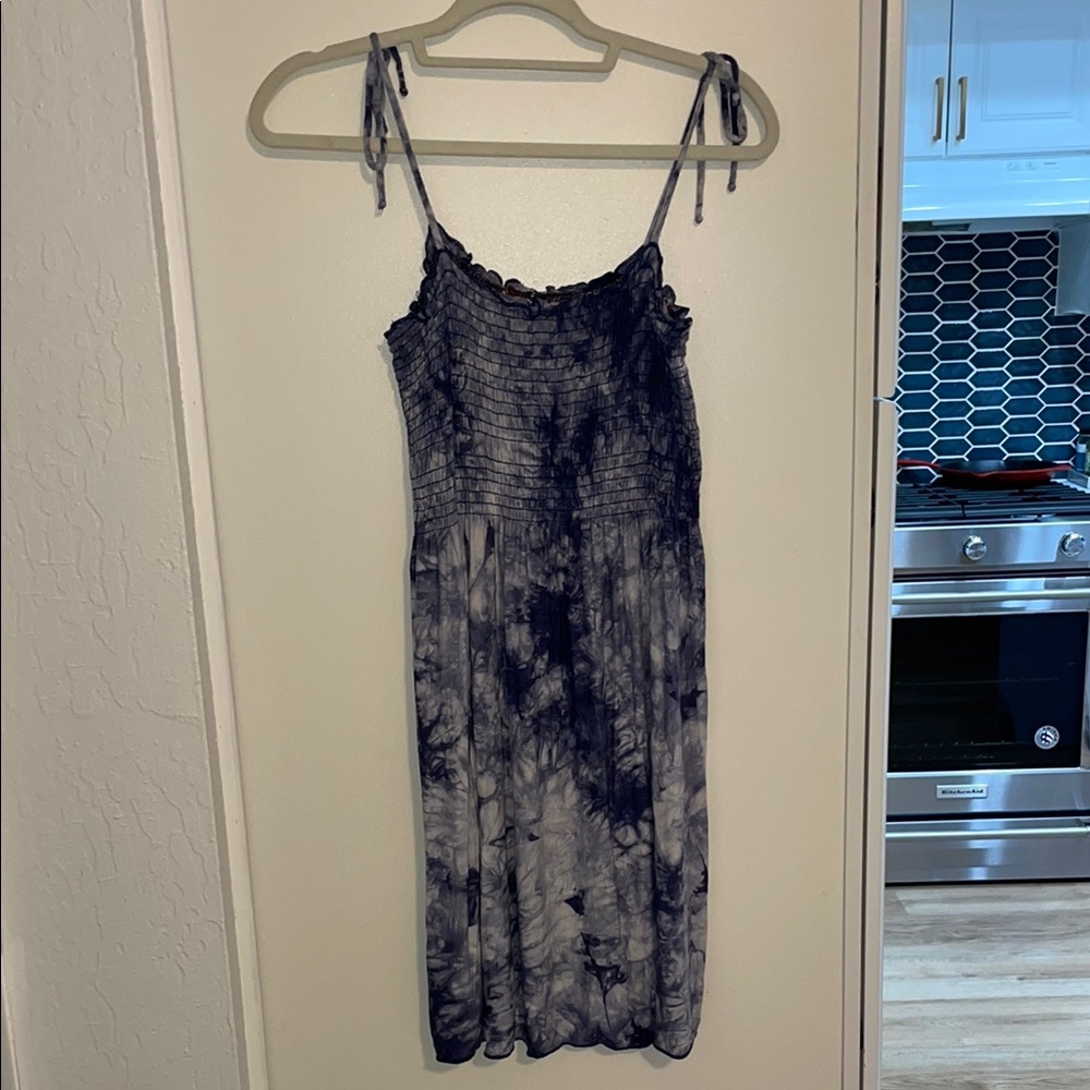 BECCA by Rebecca Virtue Blue Spaghetti Strap Mini Sundress in Sea Ray | M